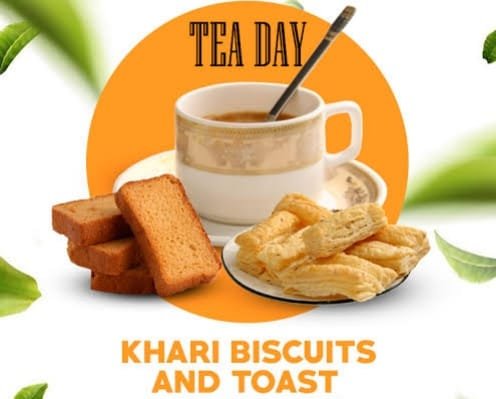 Khari, butter, toast (rusk)